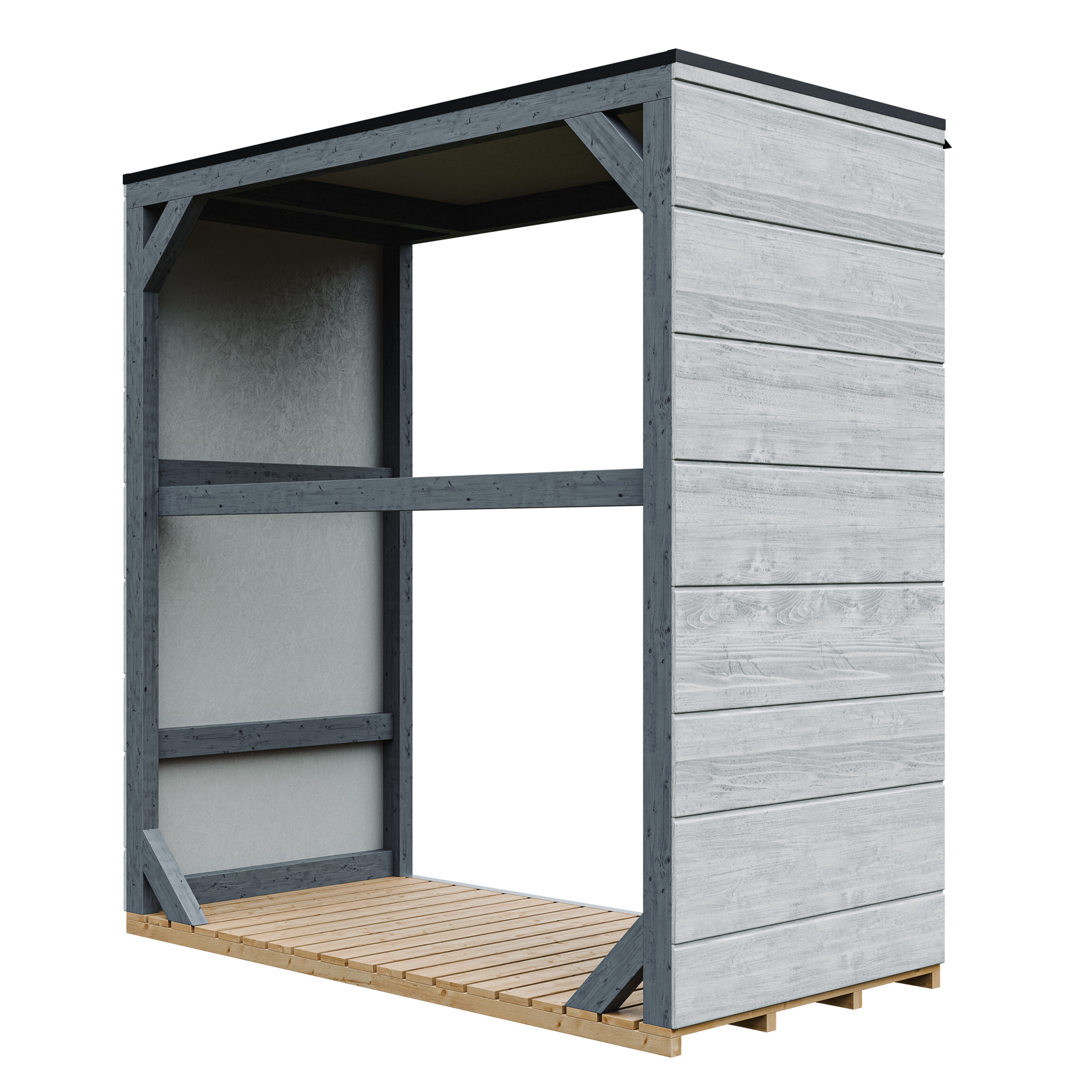 Voir la diapositive 2 : TIMBELA Abri à bûches, bois extérieur 1,14 m² Abri à bois extérieur M980-1