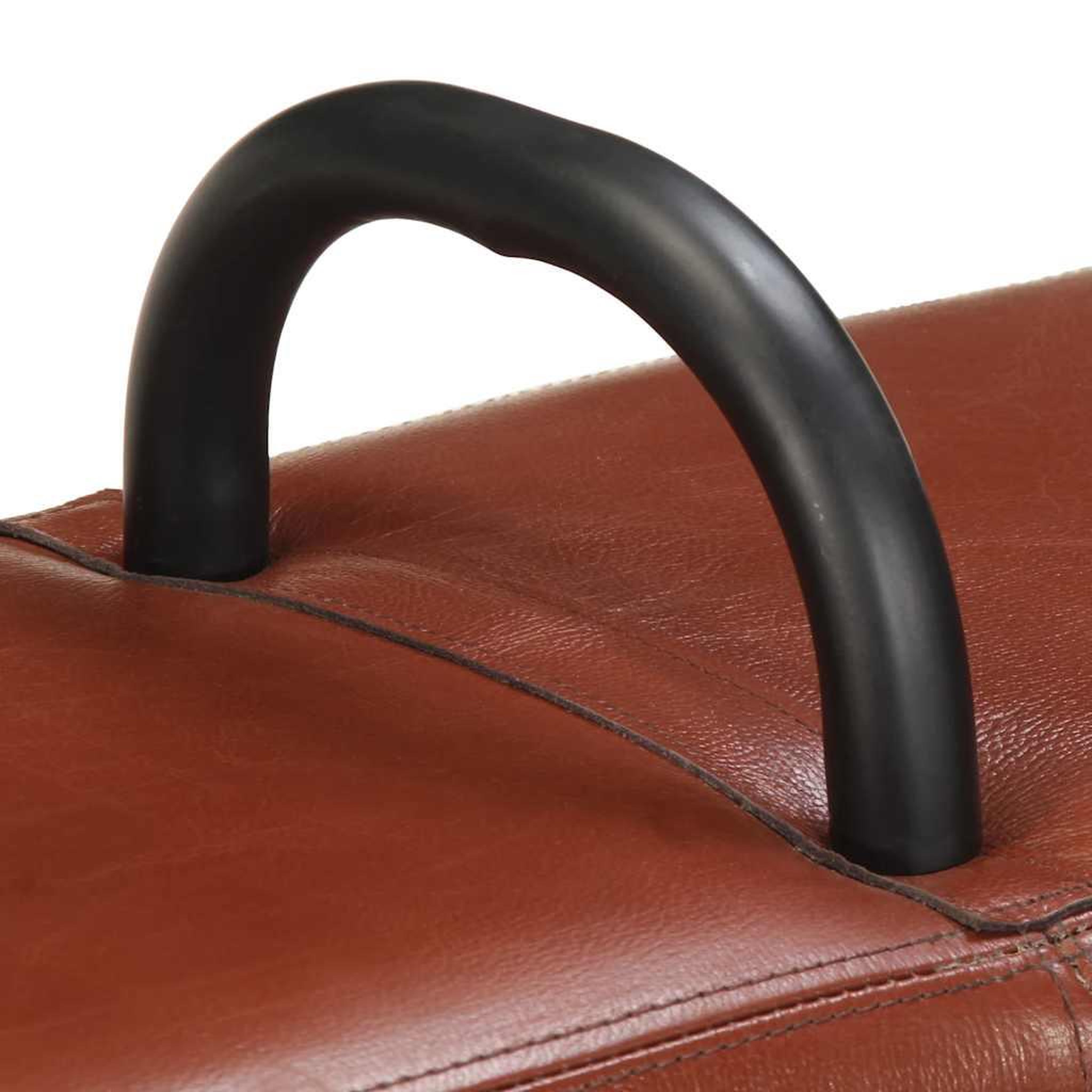 Voir la diapositive 5 : VIDAXL Banc cheval d'arçon vintage Cuir veritable de chevre
