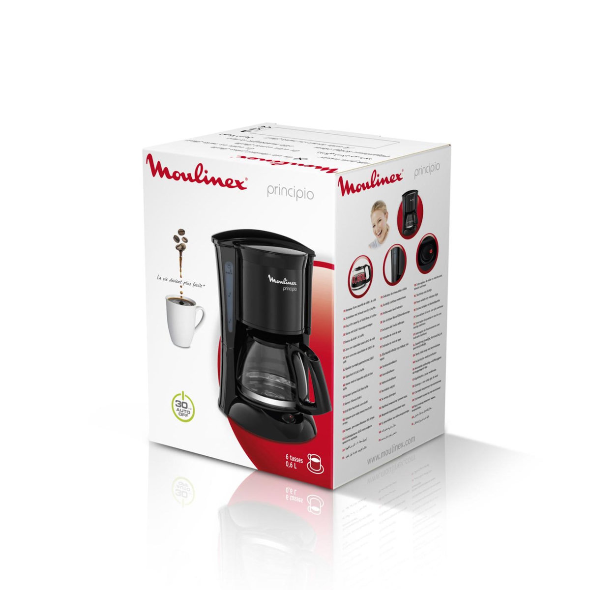 MOULINEX Moulinex FG1528 Machine à café américaine 6 tasses avec filtre 0,6 L Noir