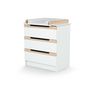 Voir la diapositive 4 : AT4 Chambre bébé lit, commode à langer et armoire Blanc et Hêtre Verni