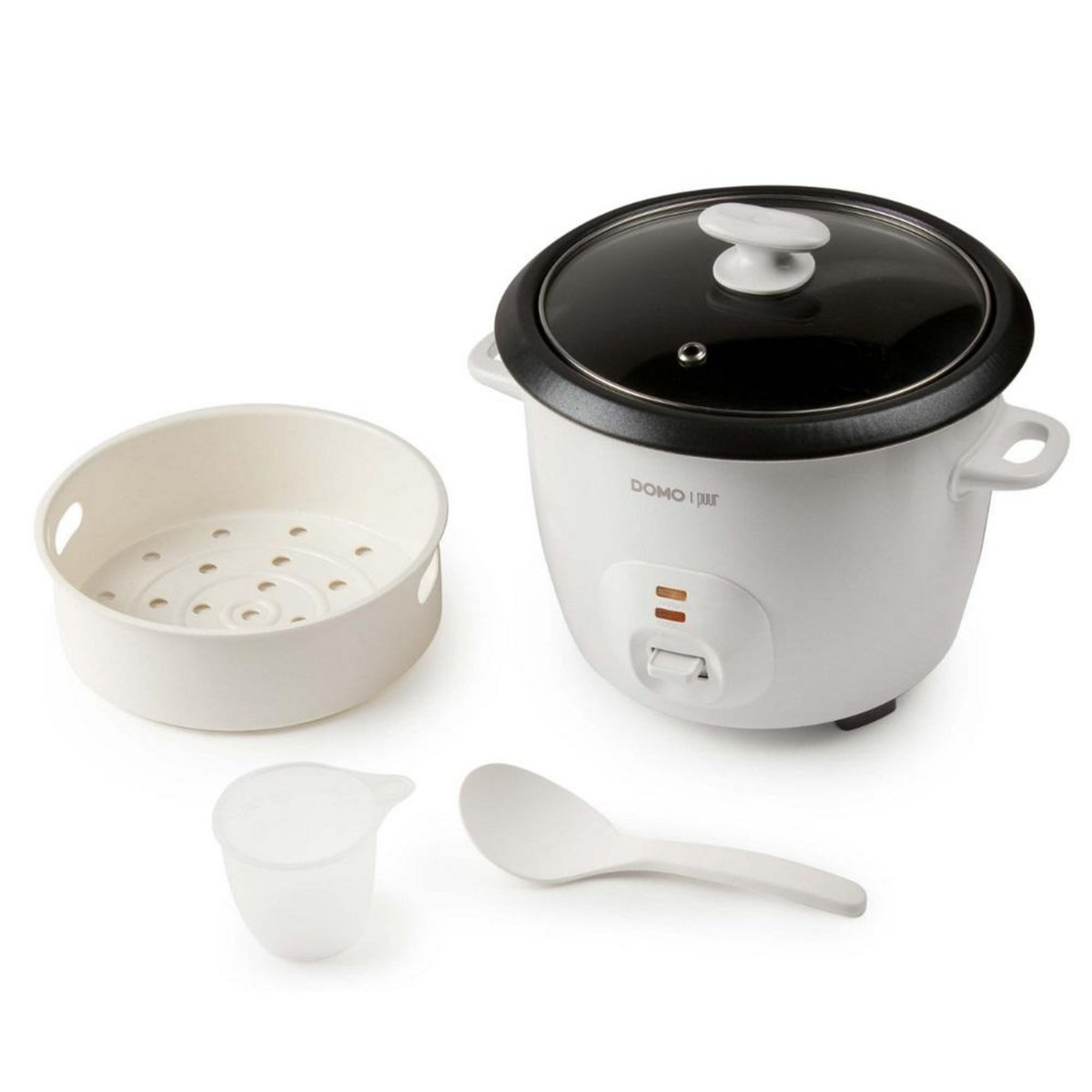 Domo Cuiseur à riz 1.3l 536w avec panier vapeur blanc - DO9176RK