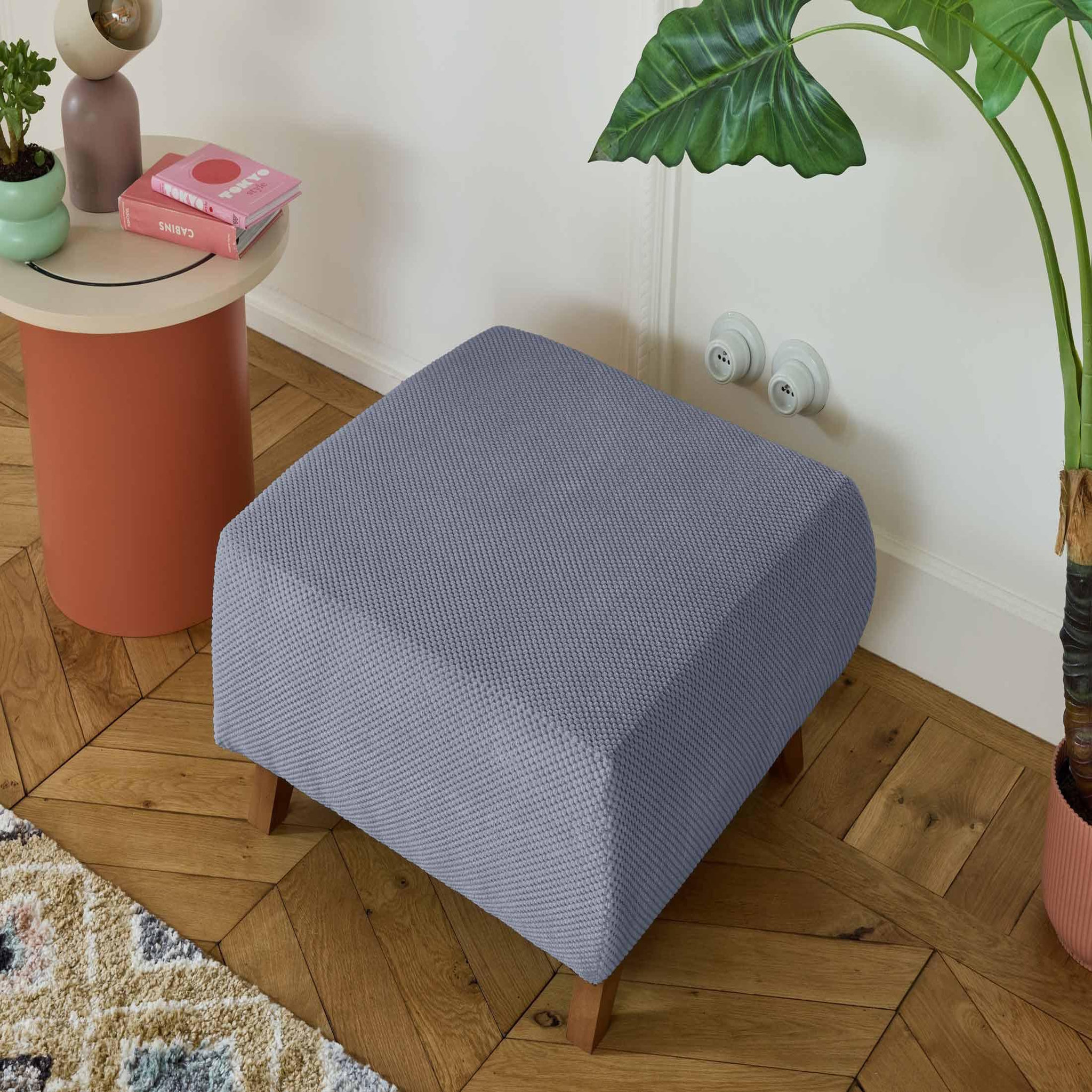 Voir la diapositive 4 : BEST MOBILIER Cristal - pouf modulable - 65 cm - en velours texturé
