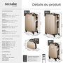 Voir la diapositive 6 : tectake Set de valises rigides 4 pièces, 3 Trolleys, 1 Vanity case, Balance et étiquette bagages inclus champagne