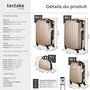 Voir la diapositive 6 : tectake Set de valises rigides 4 pièces, 3 Trolleys, 1 Vanity case, Balance et étiquette bagages inclus champagne