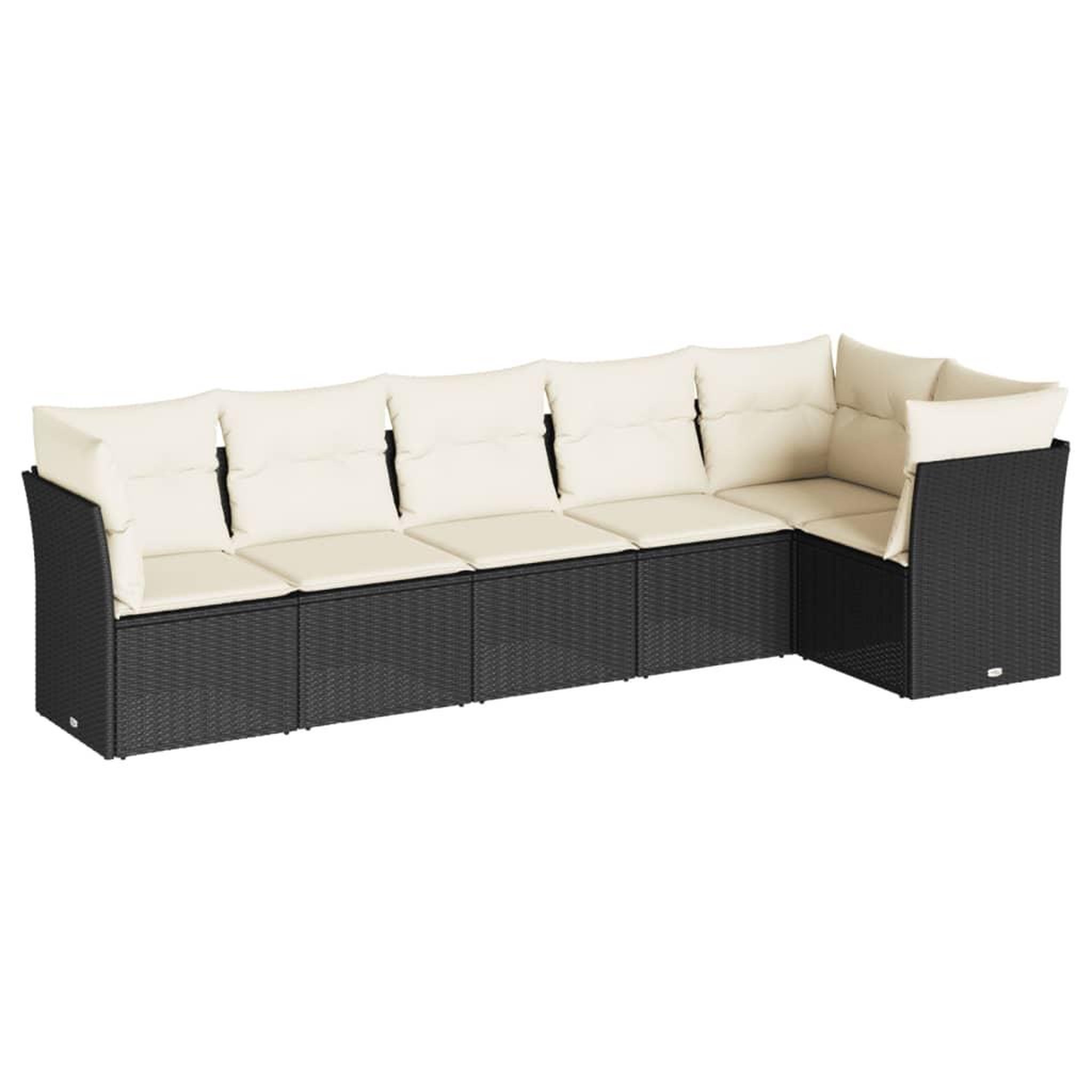 Voir la diapositive 2 : VIDAXL Salon de jardin 6 pcs avec coussins noir resine tressee