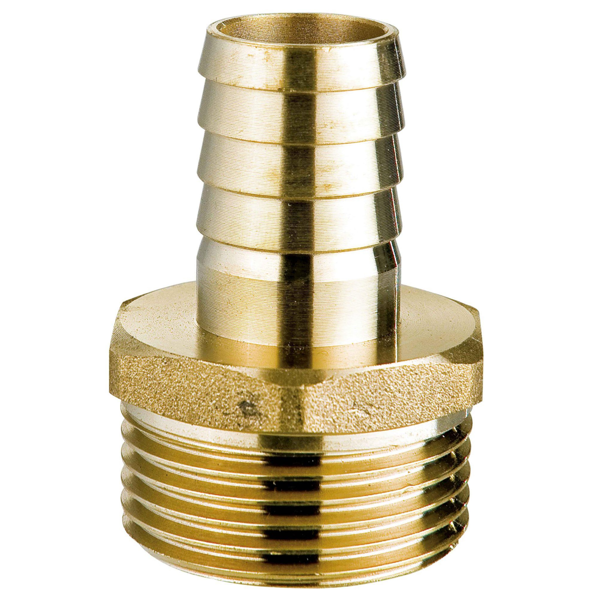 Voir la diapositive 2 : Ribiland Raccord laiton droit cannelé Ø 19 mm.