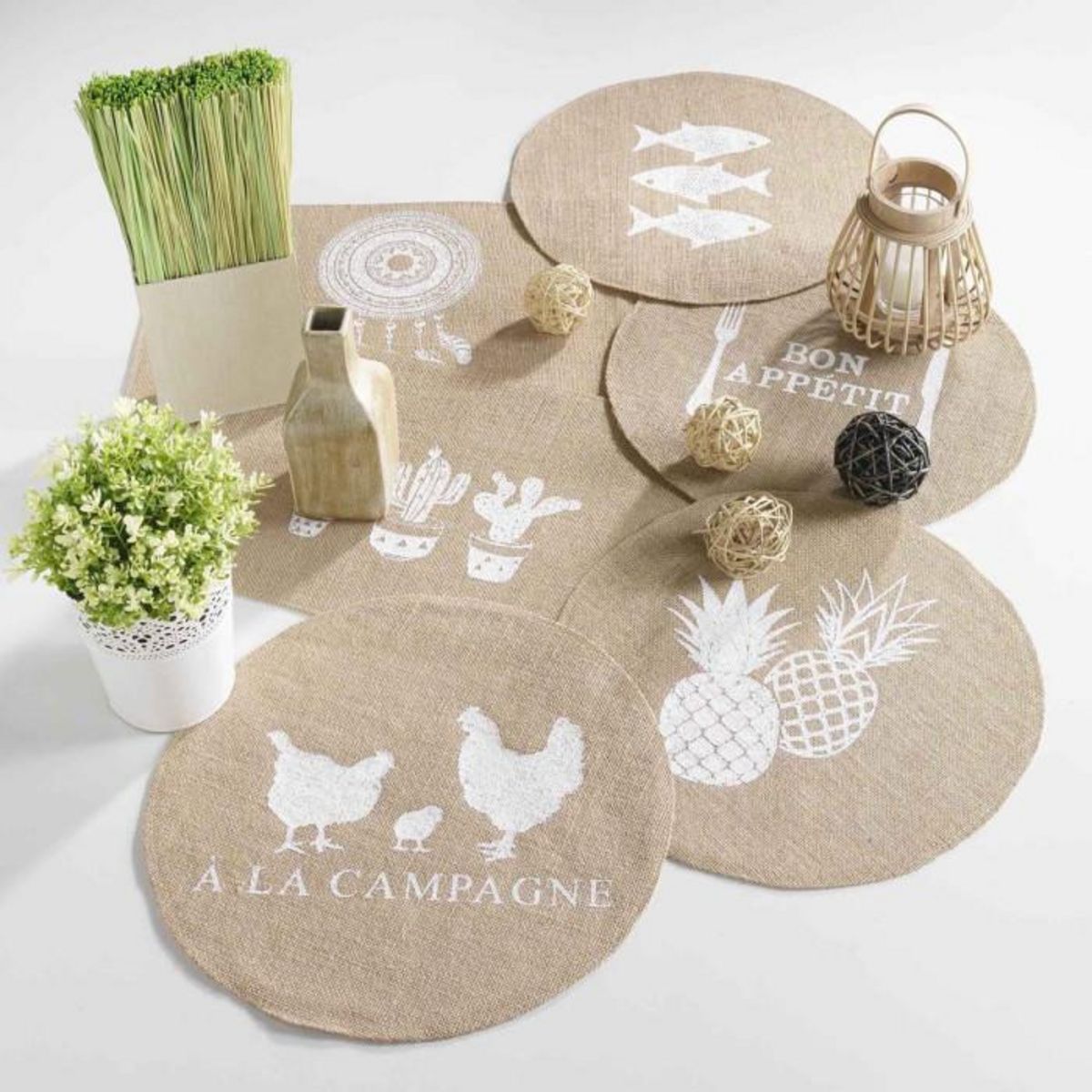 Paris Prix Set de Table Jute Rond  Appetito  38cm Naturel