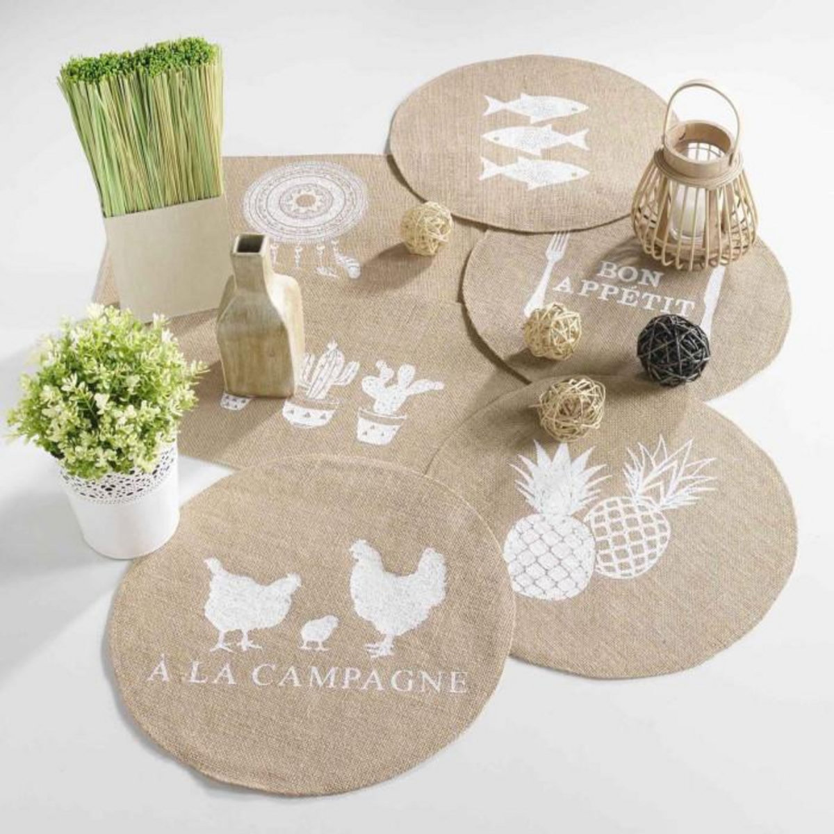 Paris Prix Set de Table Jute Rond  Appetito  38cm Naturel