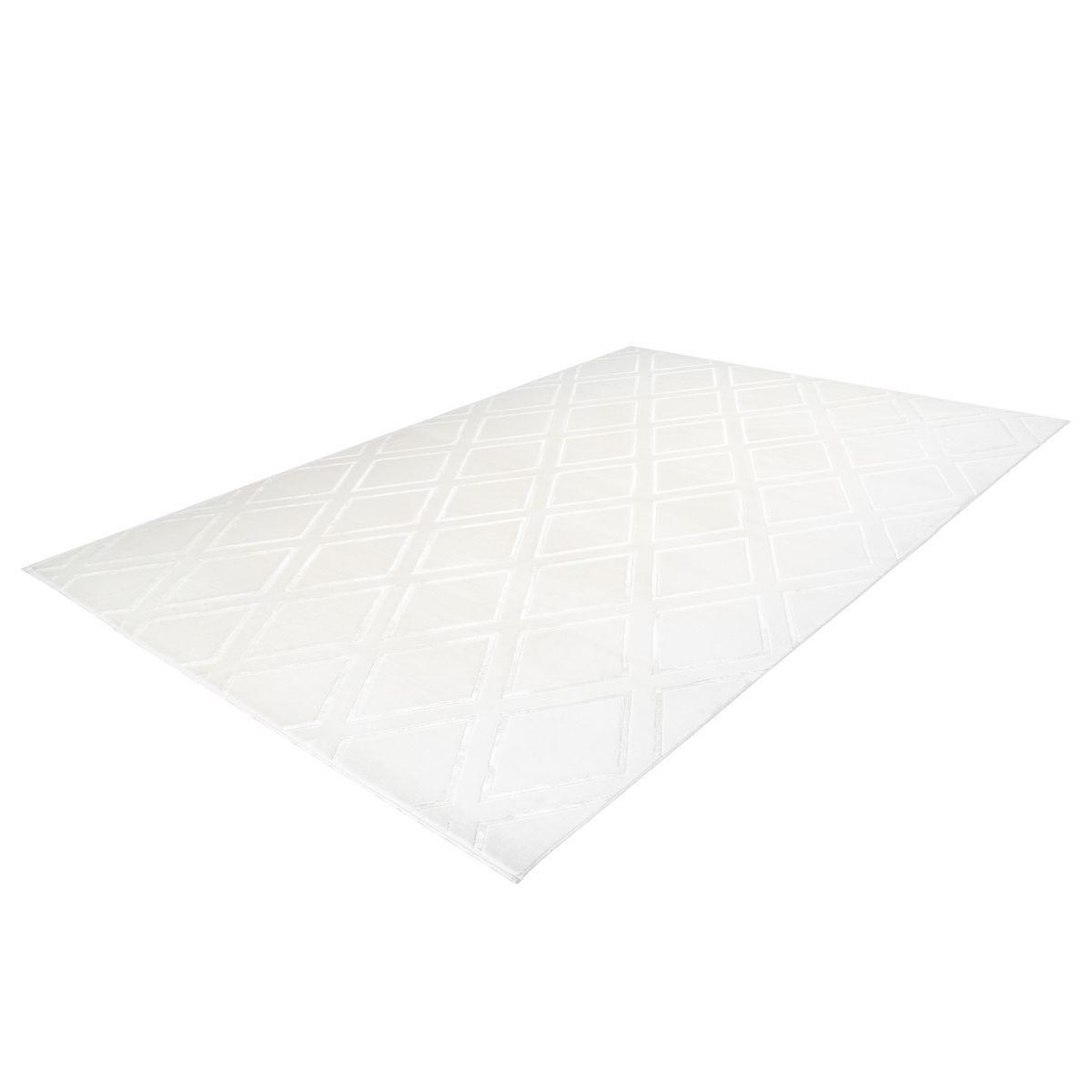 Voir la diapositive 4 : Paris Prix Tapis imprimé losange fait main  monroe iii  blanc