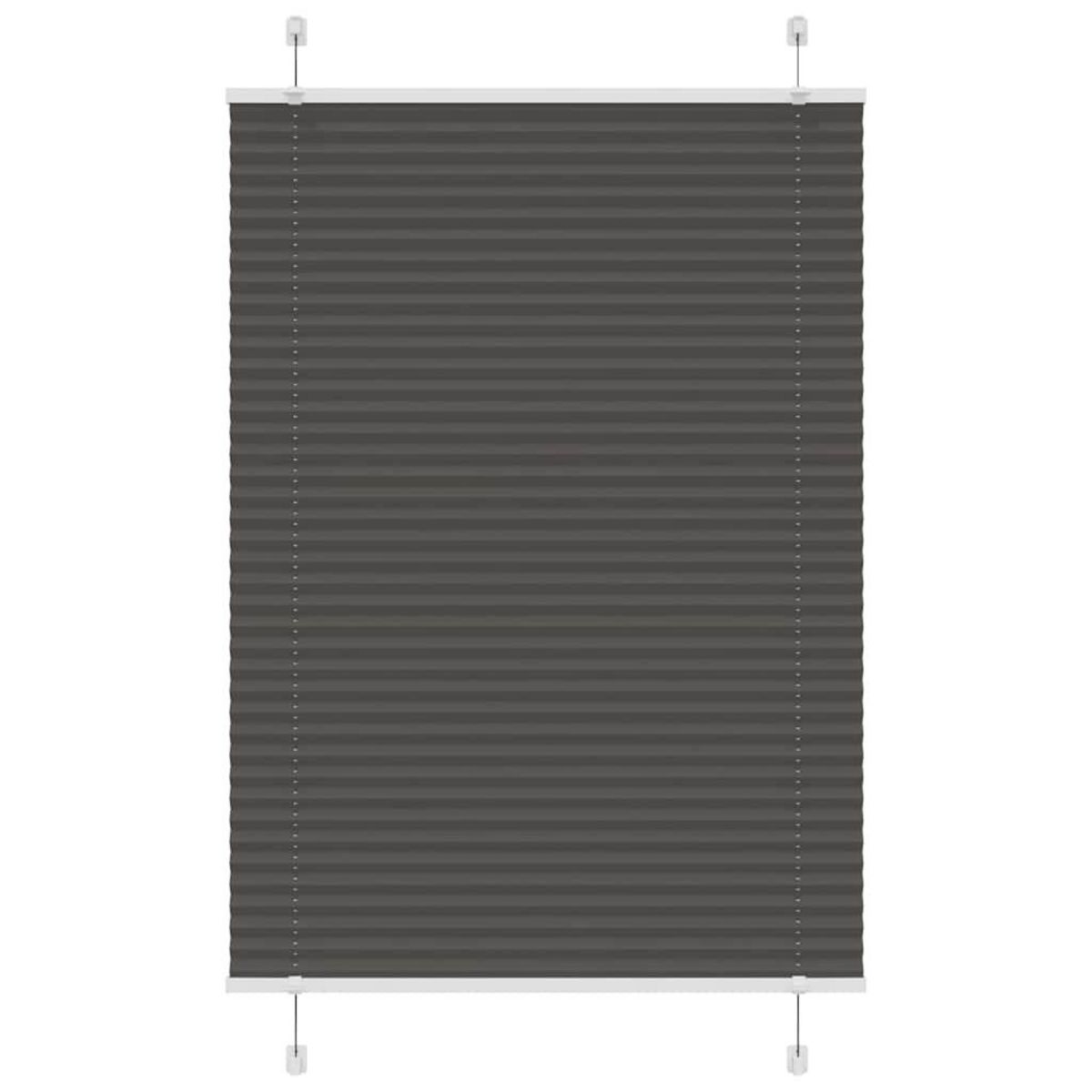 VIDAXL Store plisse noir 90x100 cm largeur du tissu 89,4 cm polyester