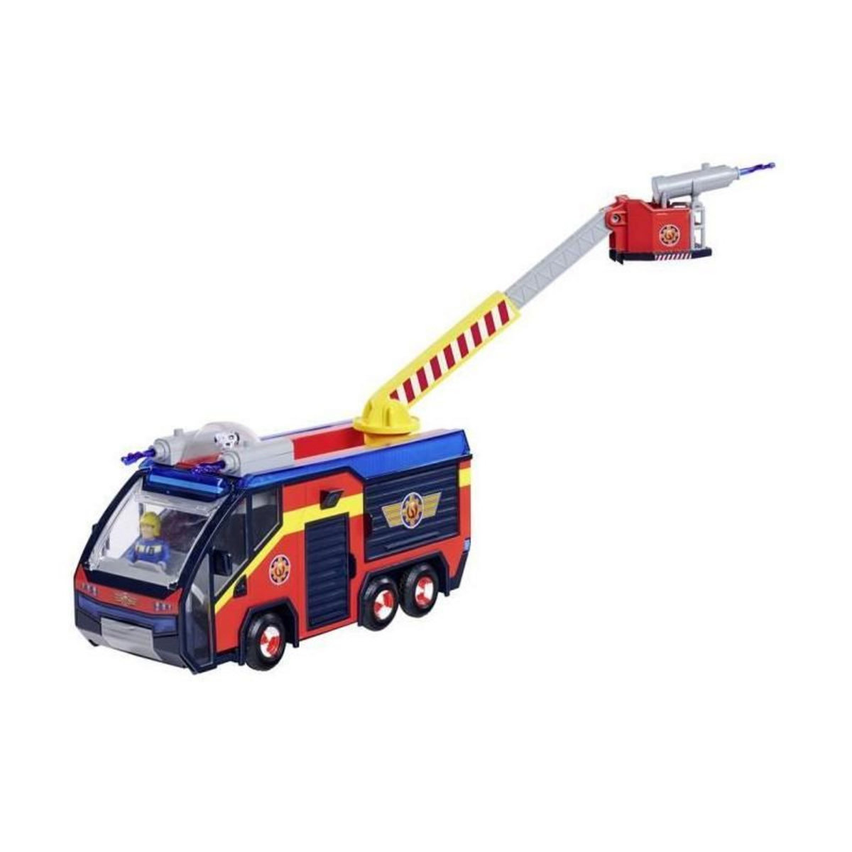 GENERIQUE Sam Le Pompier - Camion de pompier - Jupiter - 2 figurines - Sons et lumieres - Plusieurs accessoires - 3 piles incluses