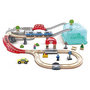 Voir la diapositive 1 : Hape Coffret de Train City 2 en 1 : Aventure Mini Ville pour Enfants