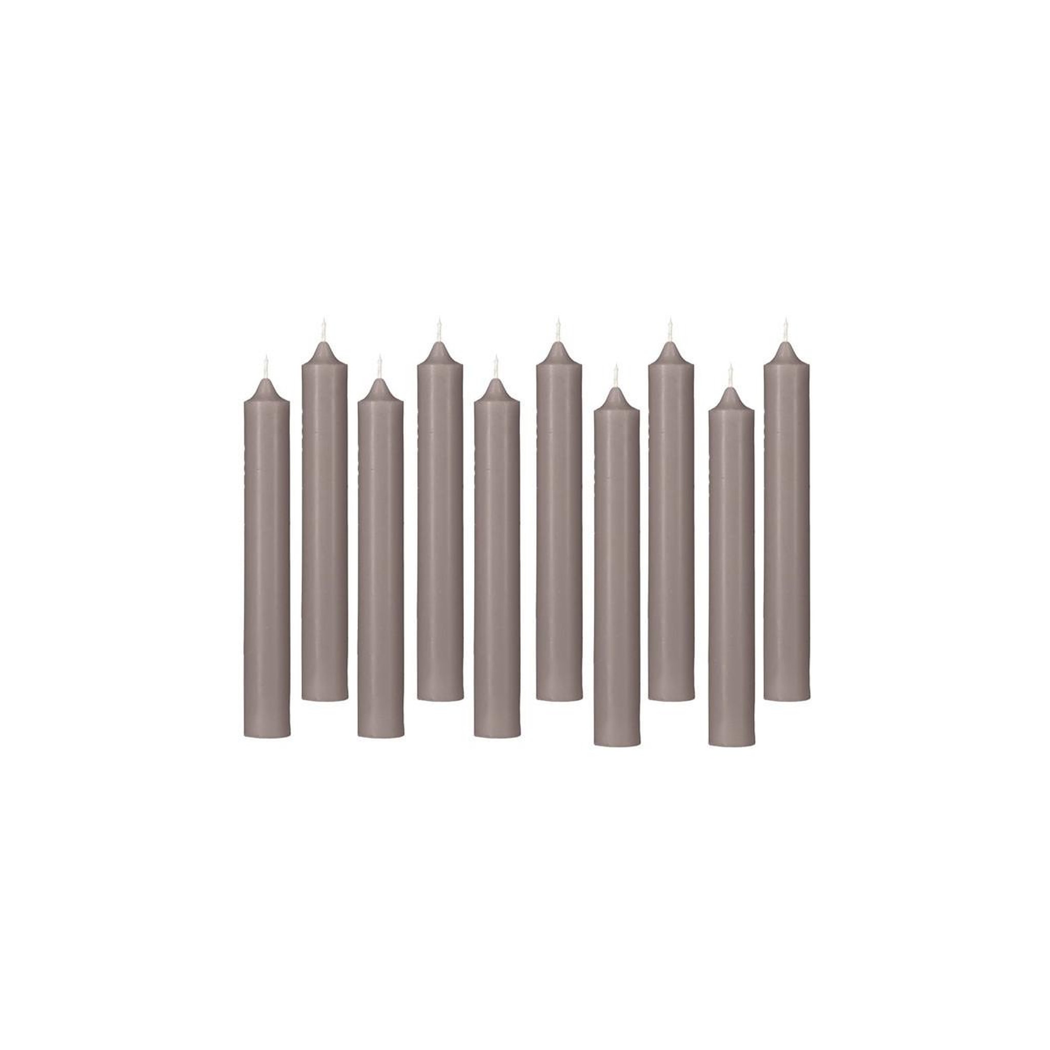 COMPTOIR DE LA BOUGIE Lot de 10 bougies bâton  hugo  16cm taupe