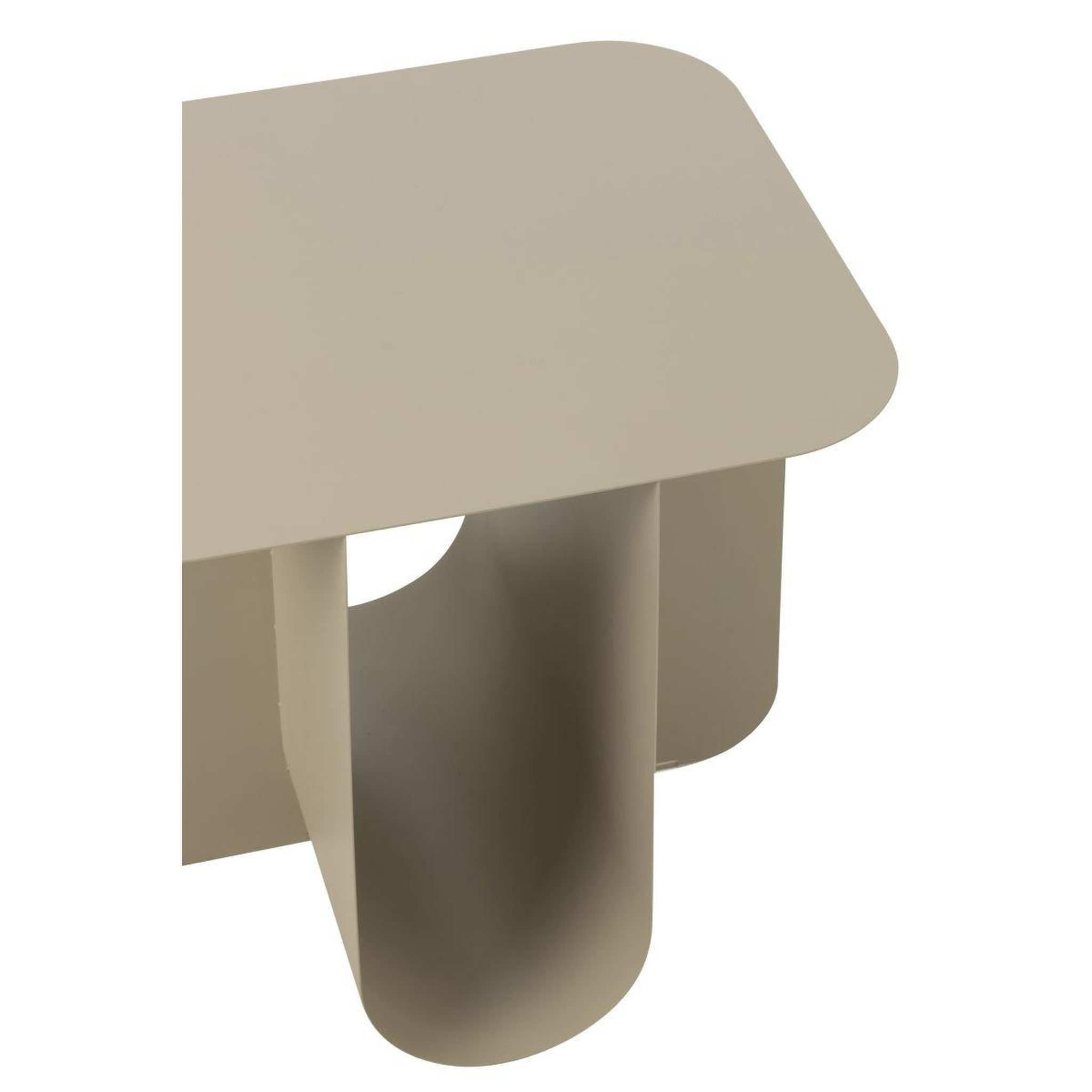 Voir la diapositive 4 : J-LINE Table d'appoint carrée en métal  reva  39cm beige