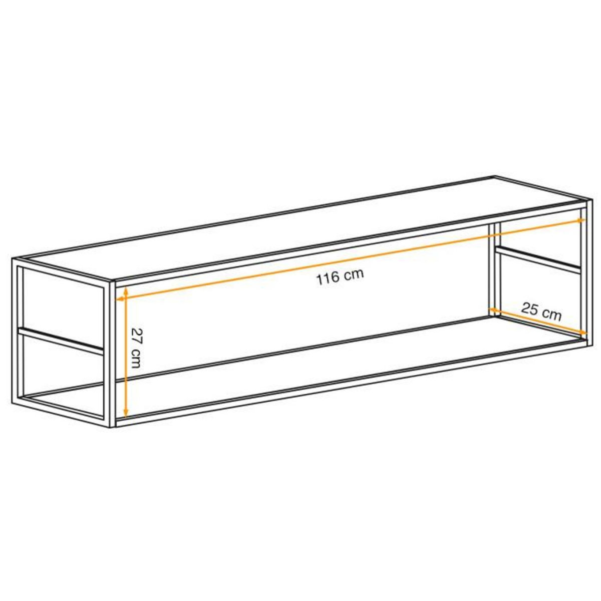 Paris Prix Étagère Murale Design  Switch VII  120cm Noir