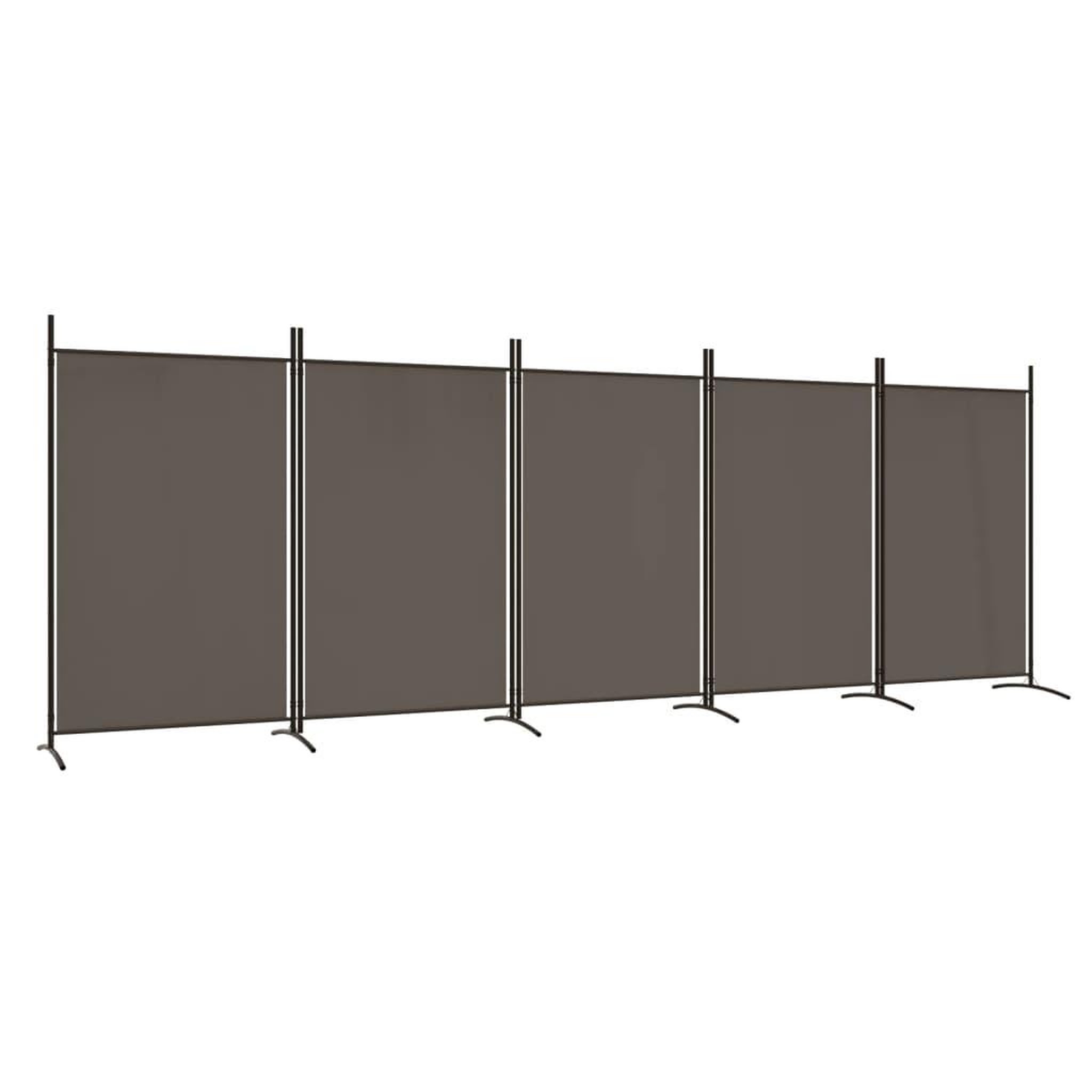 Voir la diapositive 2 : VIDAXL Cloison de separation 5 panneaux Anthracite 433x180 cm Tissu