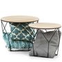Voir la diapositive 3 : VS VENTA-STOCK Set de 2 Tables Basses Tokio,Plateau en placage de Bois Naturel et Structure en métal