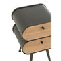 Voir la diapositive 4 : Paris Prix Table de Chevet 2 Tiroirs  Courchevel  61cm Noir