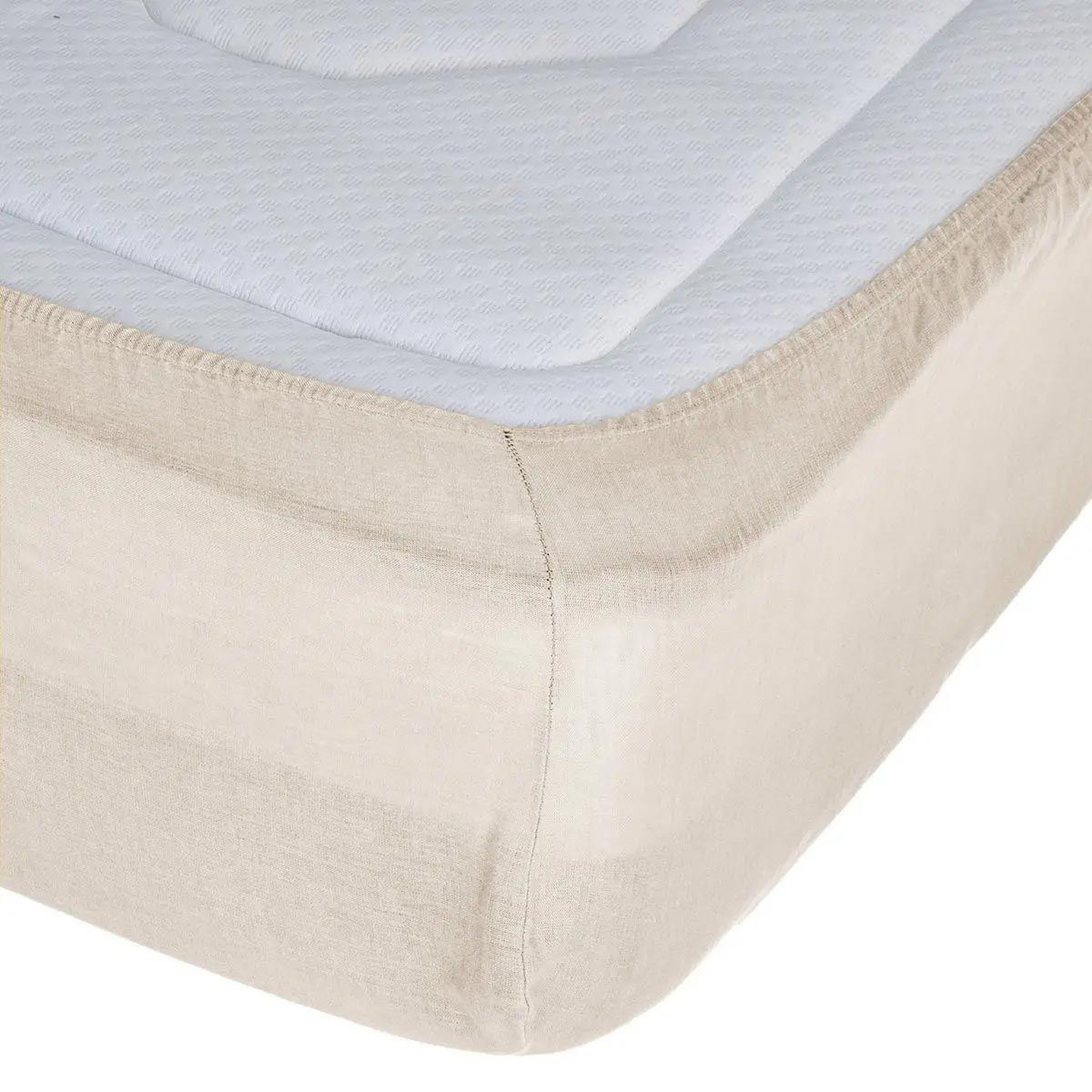 Voir la diapositive 2 : ATMOSPHERA Drap housse en lin  adorable  140x190cm beige lin