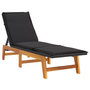 Voir la diapositive 2 : VIDAXL Chaise longue avec coussin Resine tressee/bois massif d'acacia
