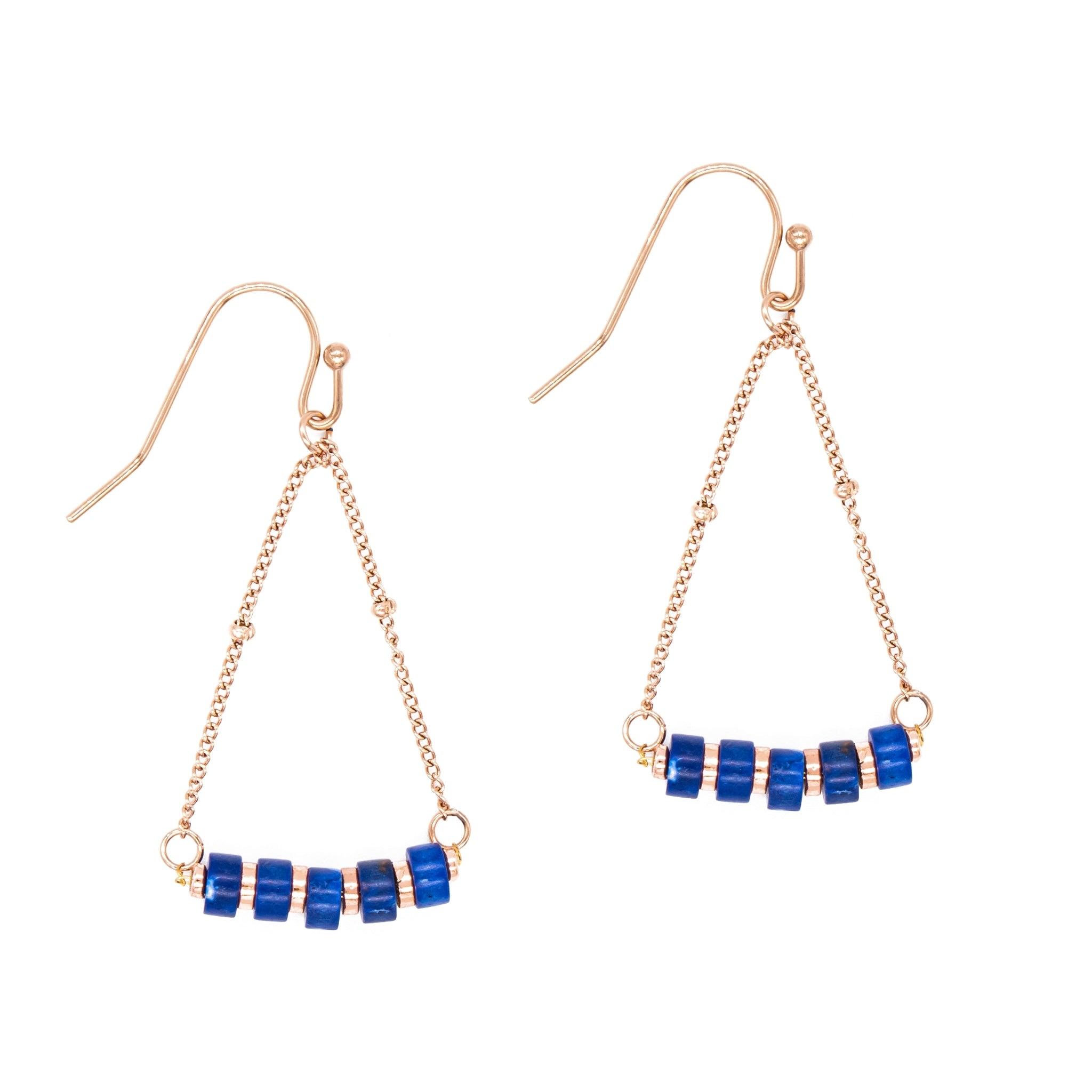 Voir la diapositive 1 : SLOYA Boucles d'oreilles Piana en pierres Lapis-lazuli