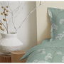 Voir la diapositive 3 : COTON PUR Parure de draps 3 pièces pour lit 90 x 190 cm Landscape Menthe