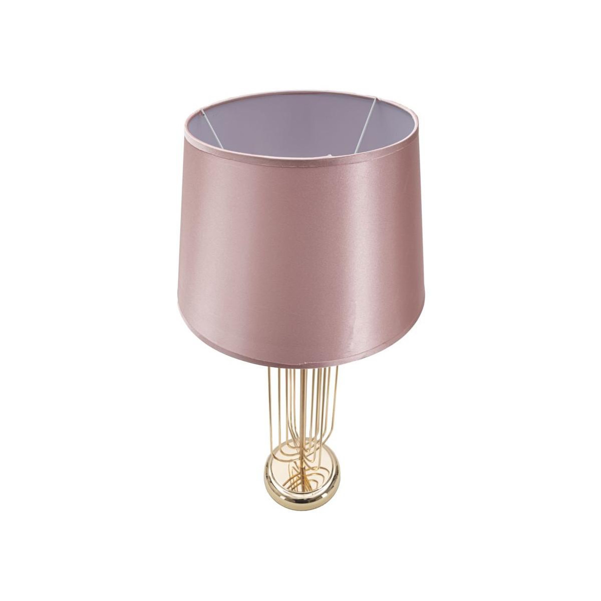 Voir la diapositive 2 : Paris Prix Lampe à poser design en métal  krista  64cm rose & or