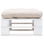 Voir la diapositive 2 : VIDAXL Repose-pied palette de jardin avec coussin sable Blanc Bois