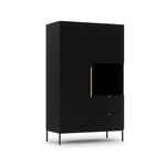 BEST MOBILIER Felicia - armoire - noir - 120x200 cm. Coloris disponibles : Noir