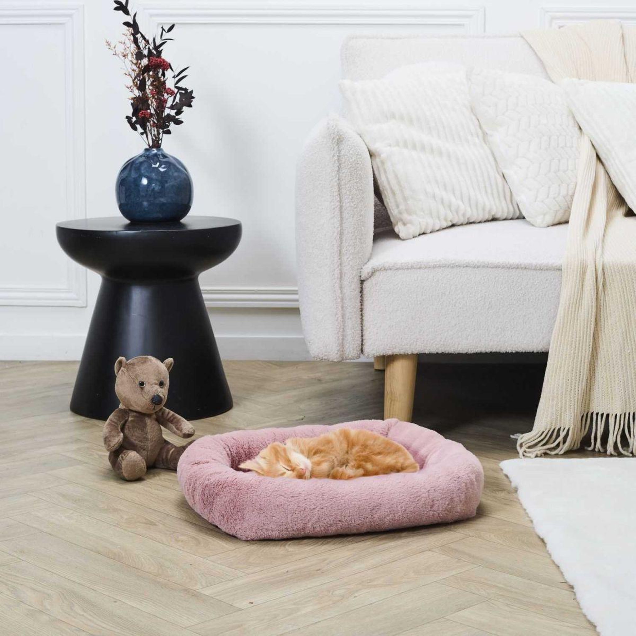 Voir la diapositive 4 : The concept Factory Panier matelassé chien & chat  apaisant  46cm rose