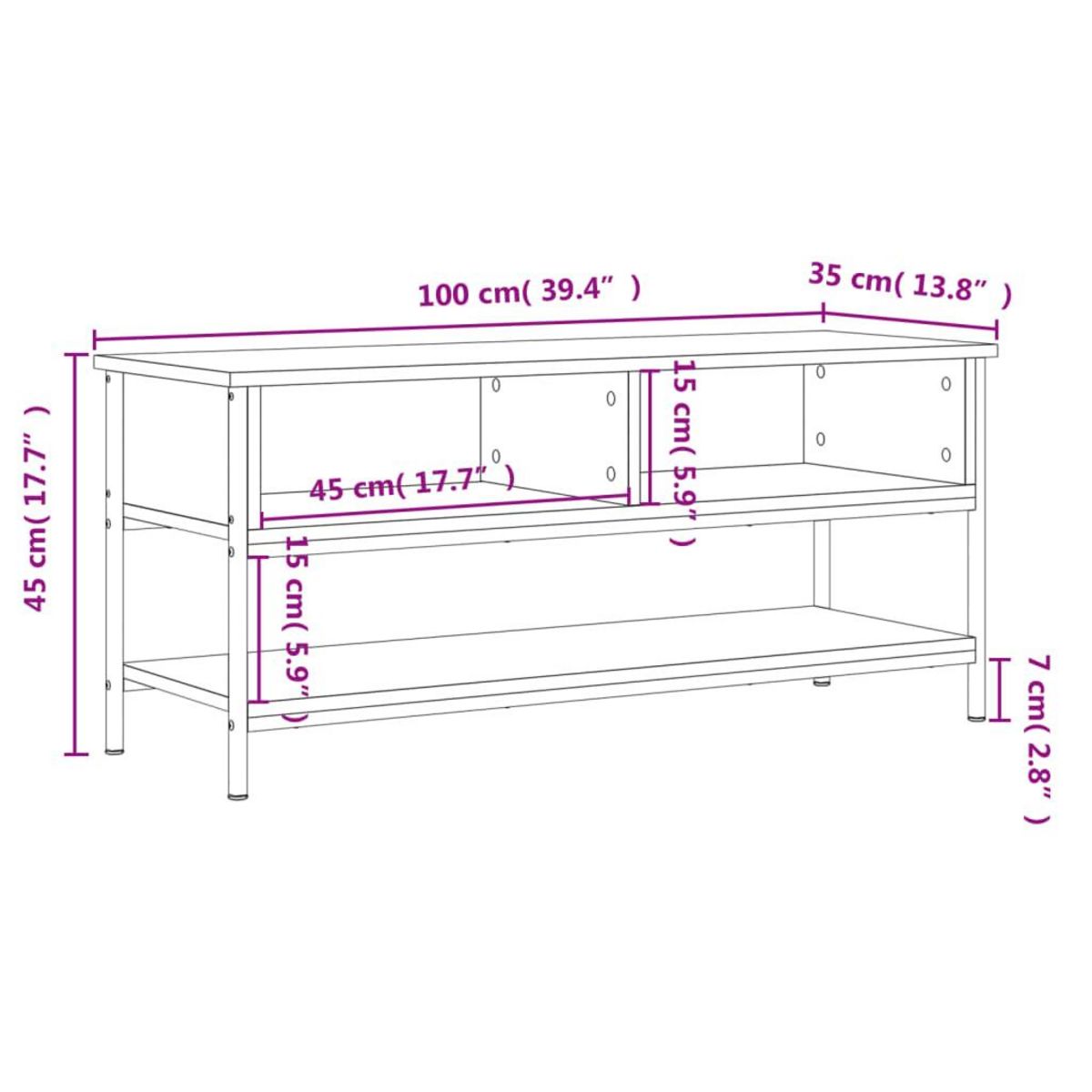 VIDAXL Meuble TV chene sonoma 100x35x45 cm bois d'ingenierie