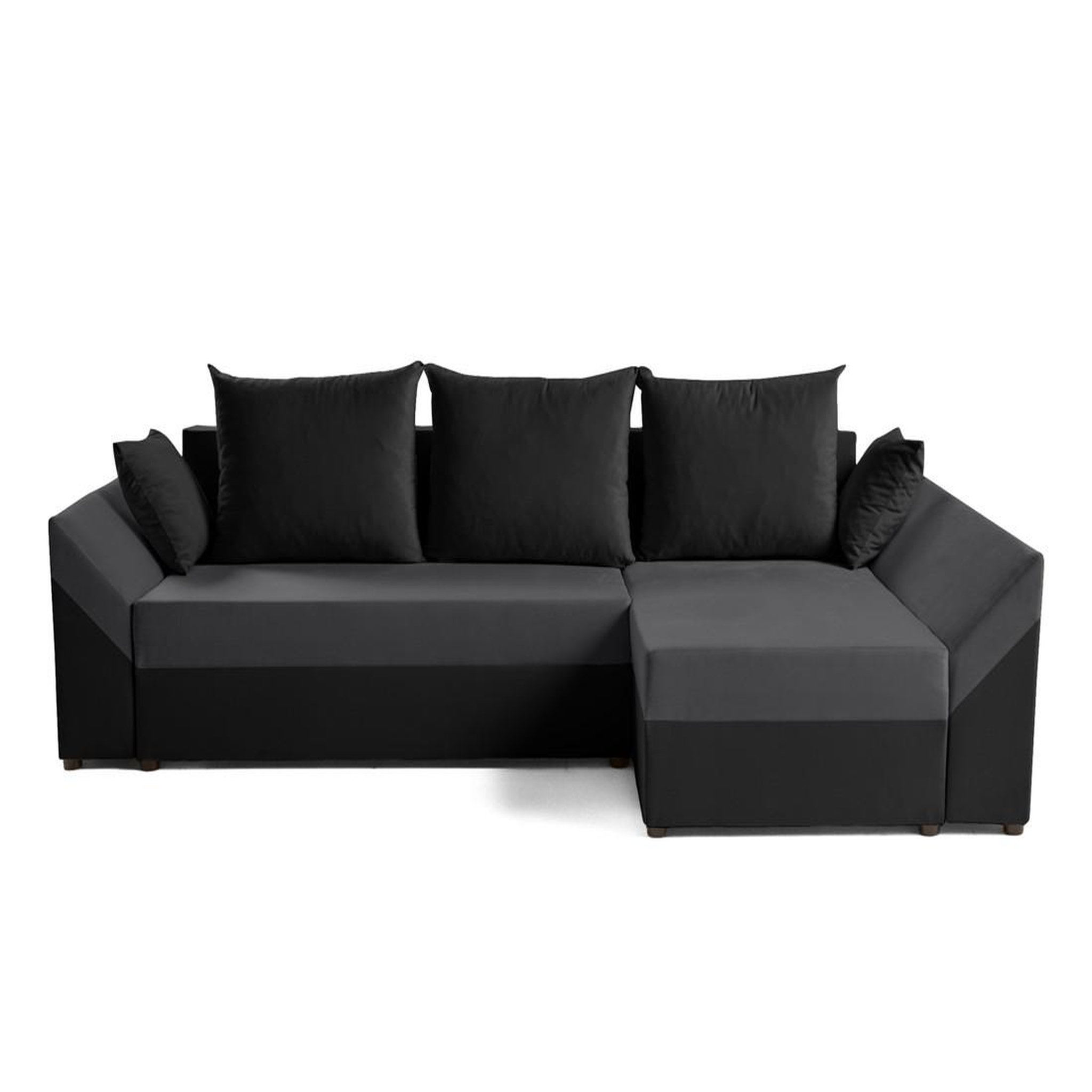 Voir la diapositive 1 : BEST MOBILIER Mike - canapé d'angle réversible - 4 places - convertible avec coffre - en velours