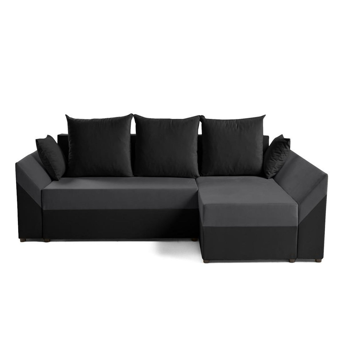 BEST MOBILIER Mike - canapé d'angle réversible - 4 places - convertible avec coffre - en velours