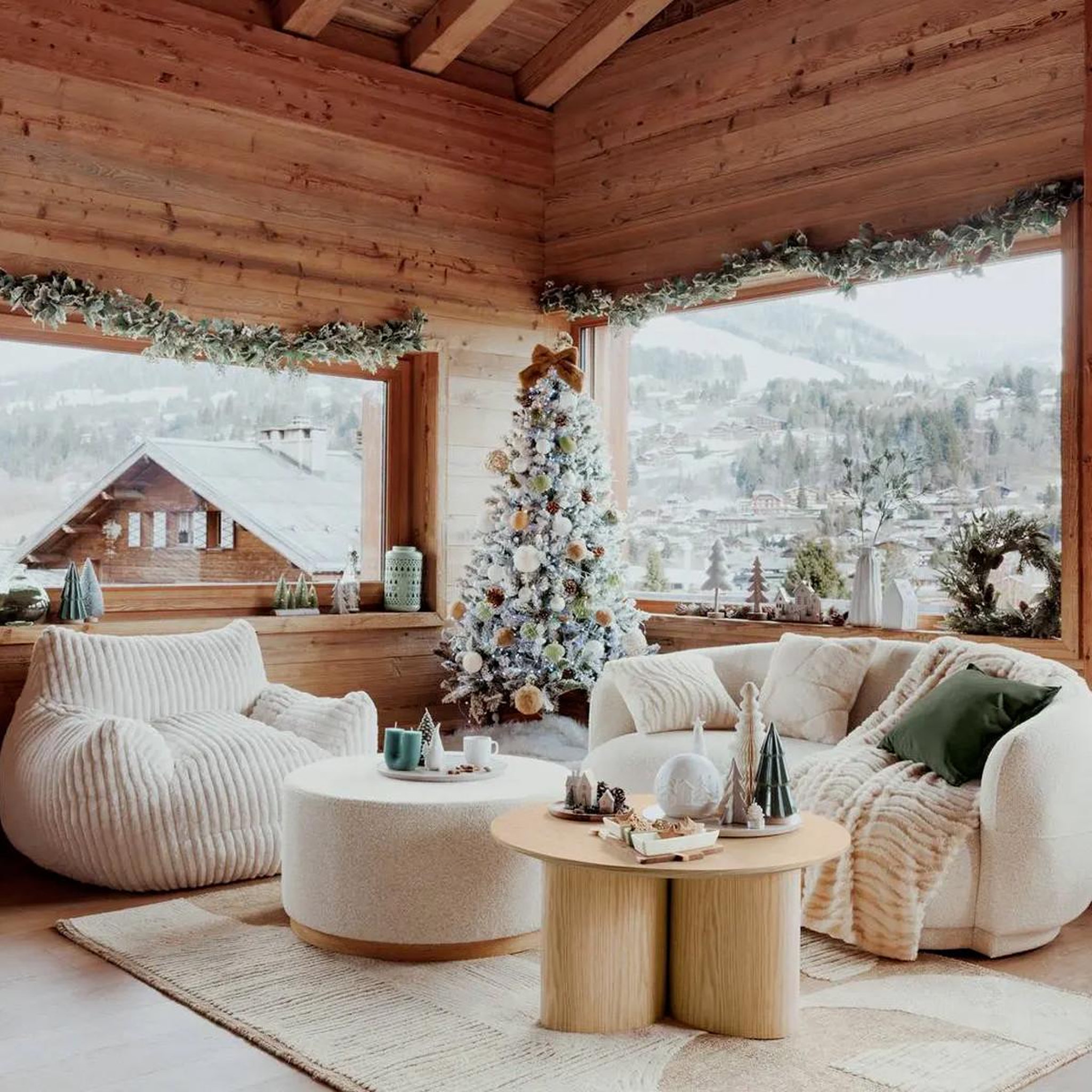Voir la diapositive 6 : ATMOSPHERA Pouf xl en bouclette nesky - blanc