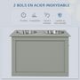 Voir la diapositive 6 : PAWHUT Gamelle double chien chat Porte-gamelles surélevé dim. 60L x 30l x 41H cm 2 gamelles poignées coffre MDF