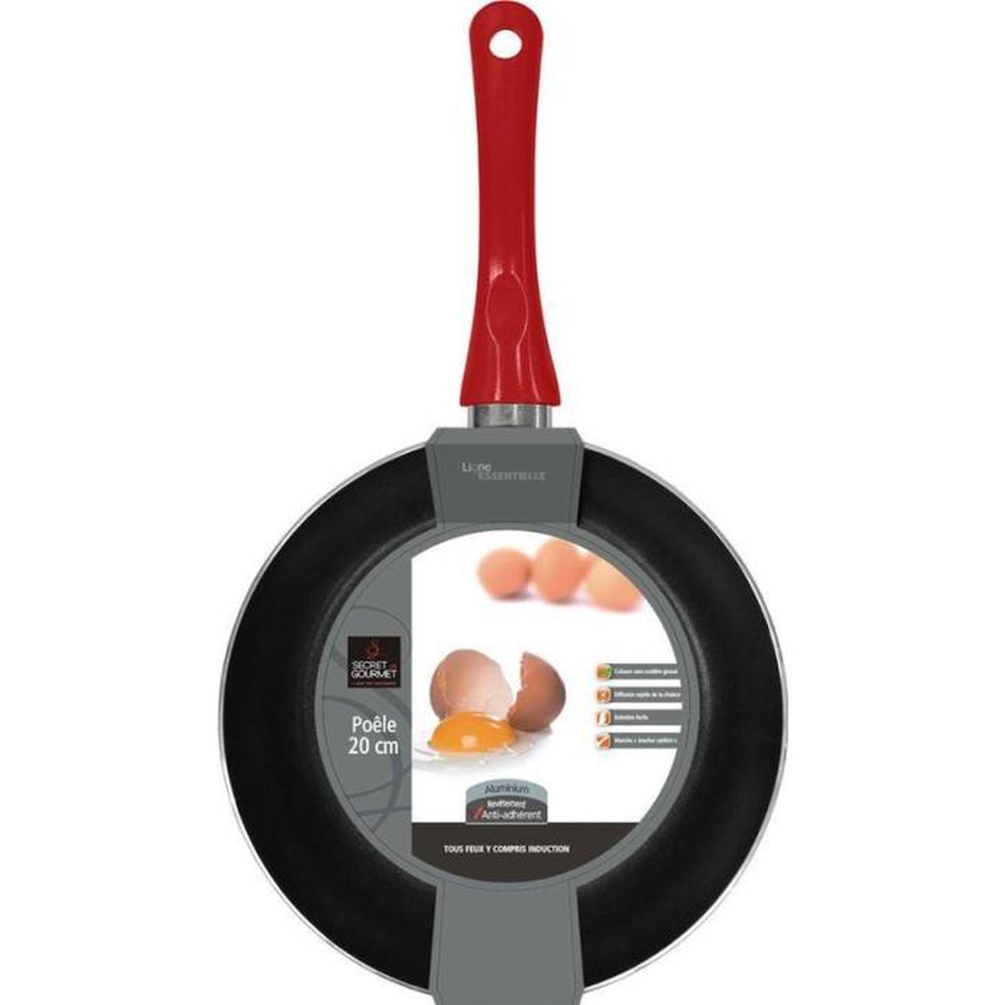 Voir la diapositive 4 : FIVE Poêle en Aluminium  Essentielle  20cm Rouge