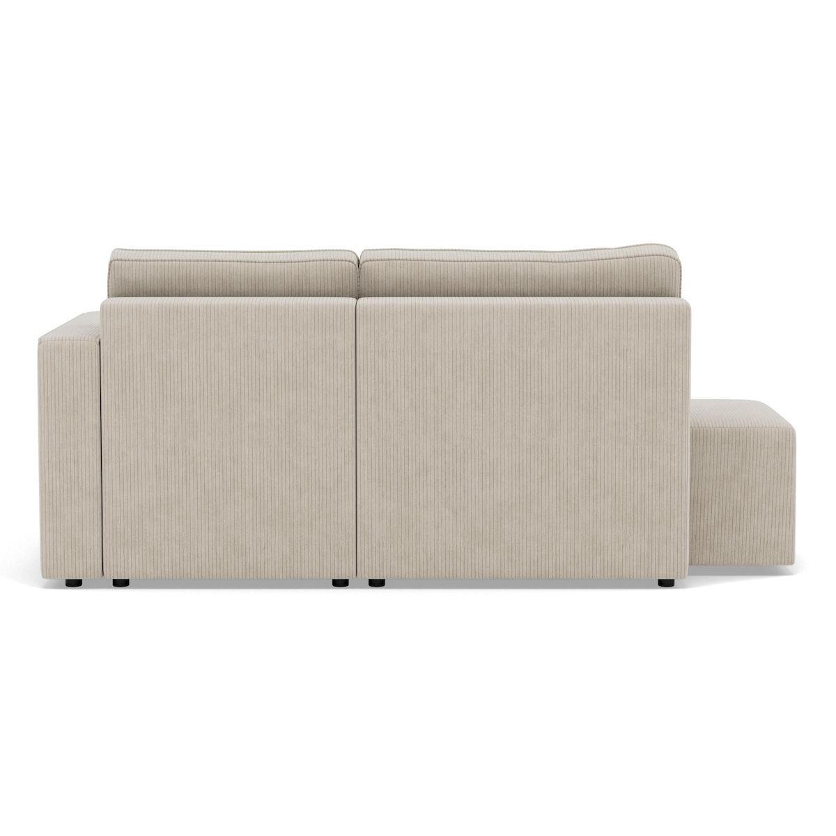 BEST MOBILIER Topaze - canapé d'angle droit 4 places convertible avec coffre en velours côtelé
