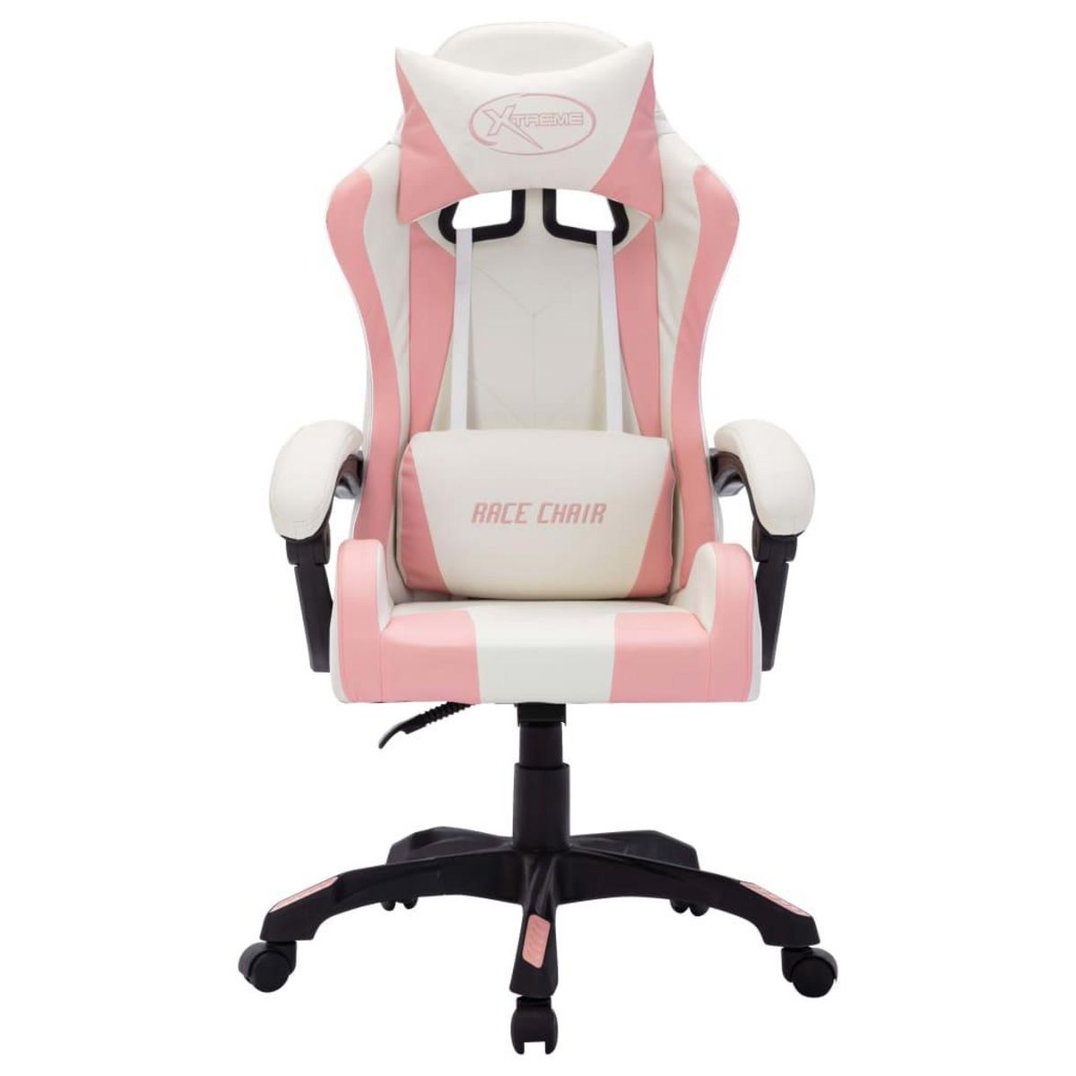 VIDAXL Fauteuil de jeux video avec LED RVB Rose et noir Similicuir