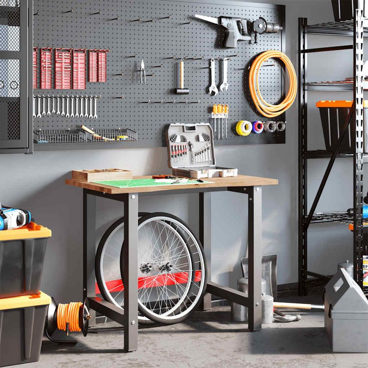 VIDAXL Etabli marron clair 100x60x81,5 cm bois de chene massif