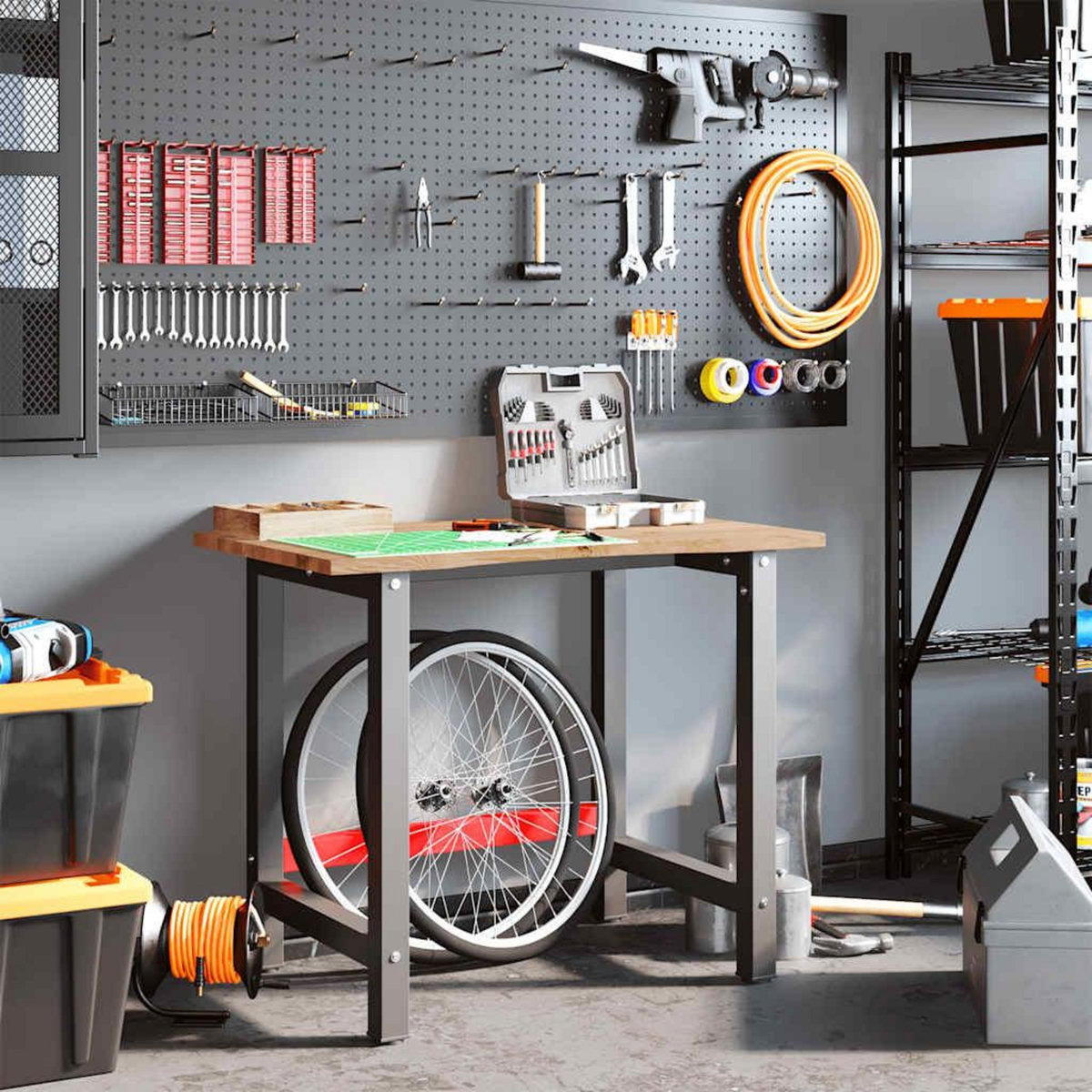 VIDAXL Etabli marron clair 100x60x81,5 cm bois de chene massif