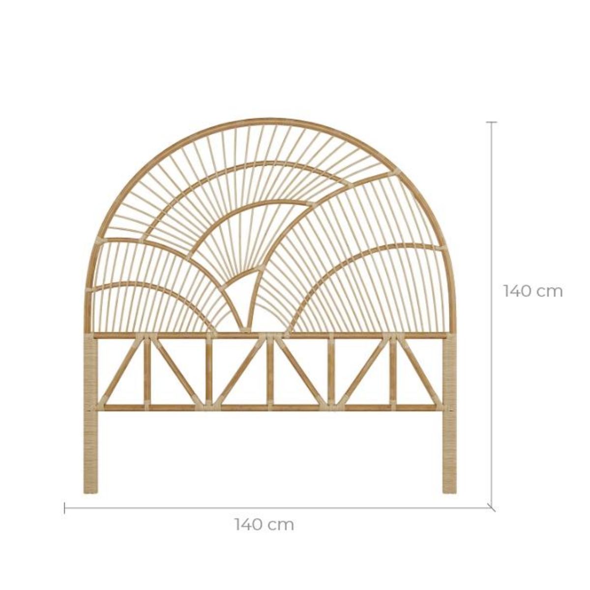 Rendez vous déco Tête de lit en rotin naturel 140 cm - Séléné