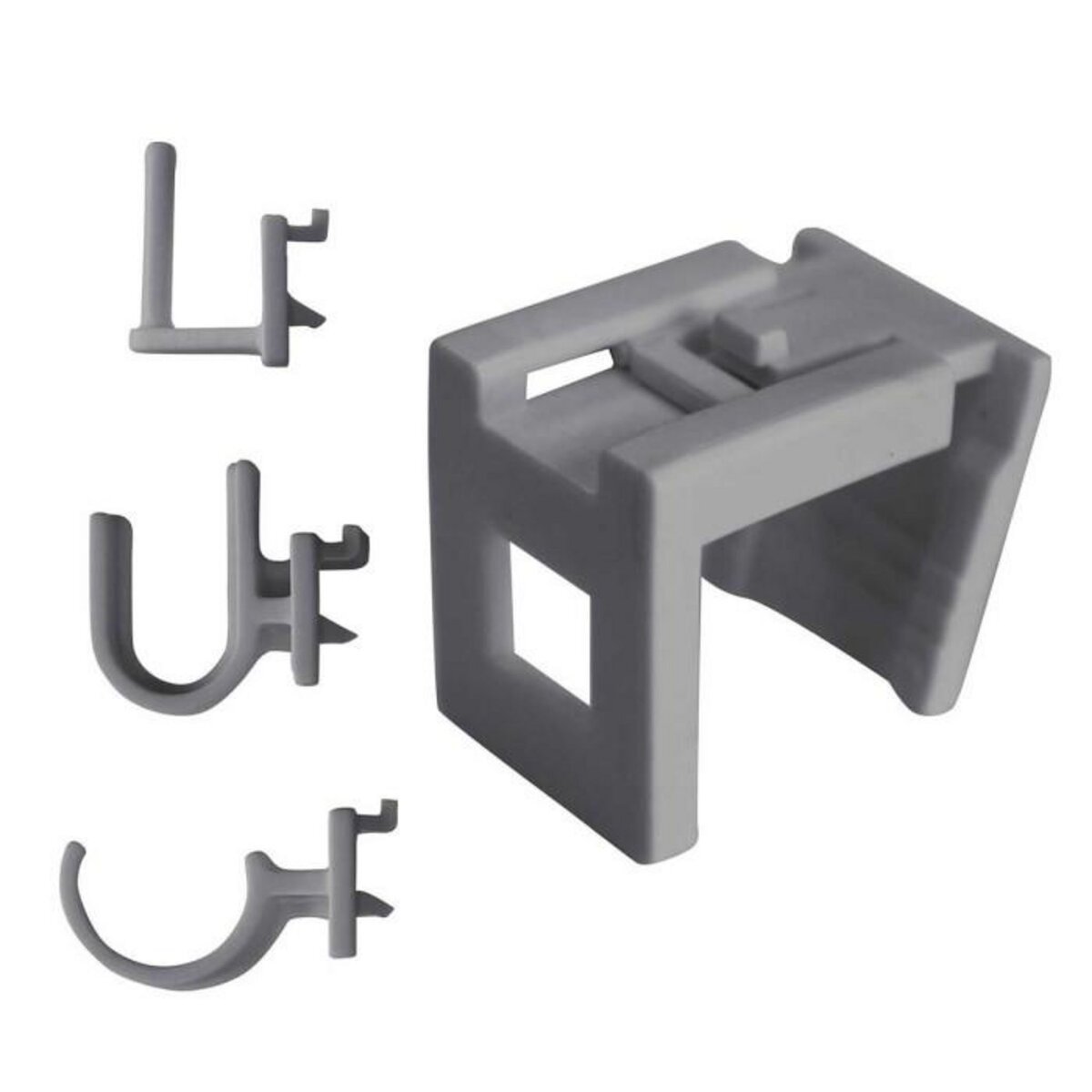 Paris Prix Lot de 2 Crochets & Supports  Réglables  15cm Gris