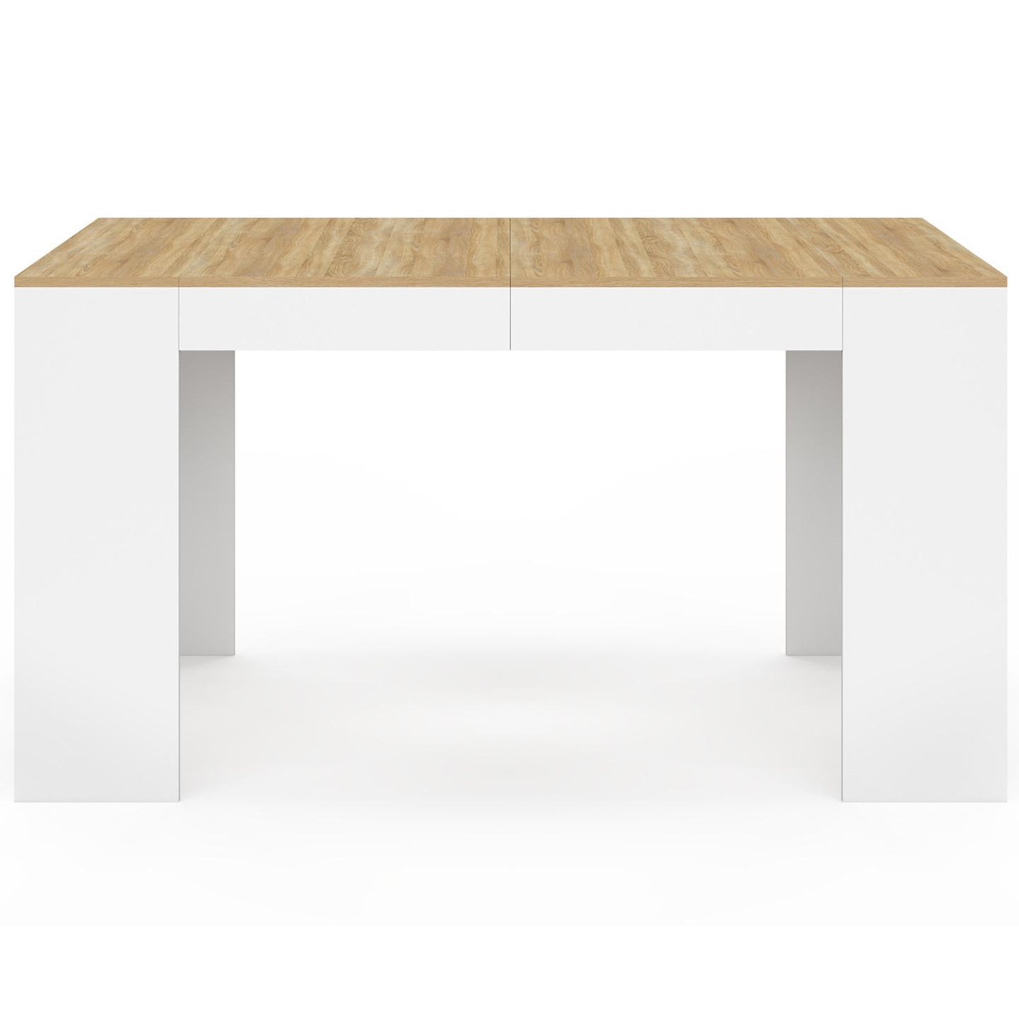 Voir la diapositive 4 : ID MARKET Table console extensible orlando 6 personnes 140 cm bois blanc et façon hêtre