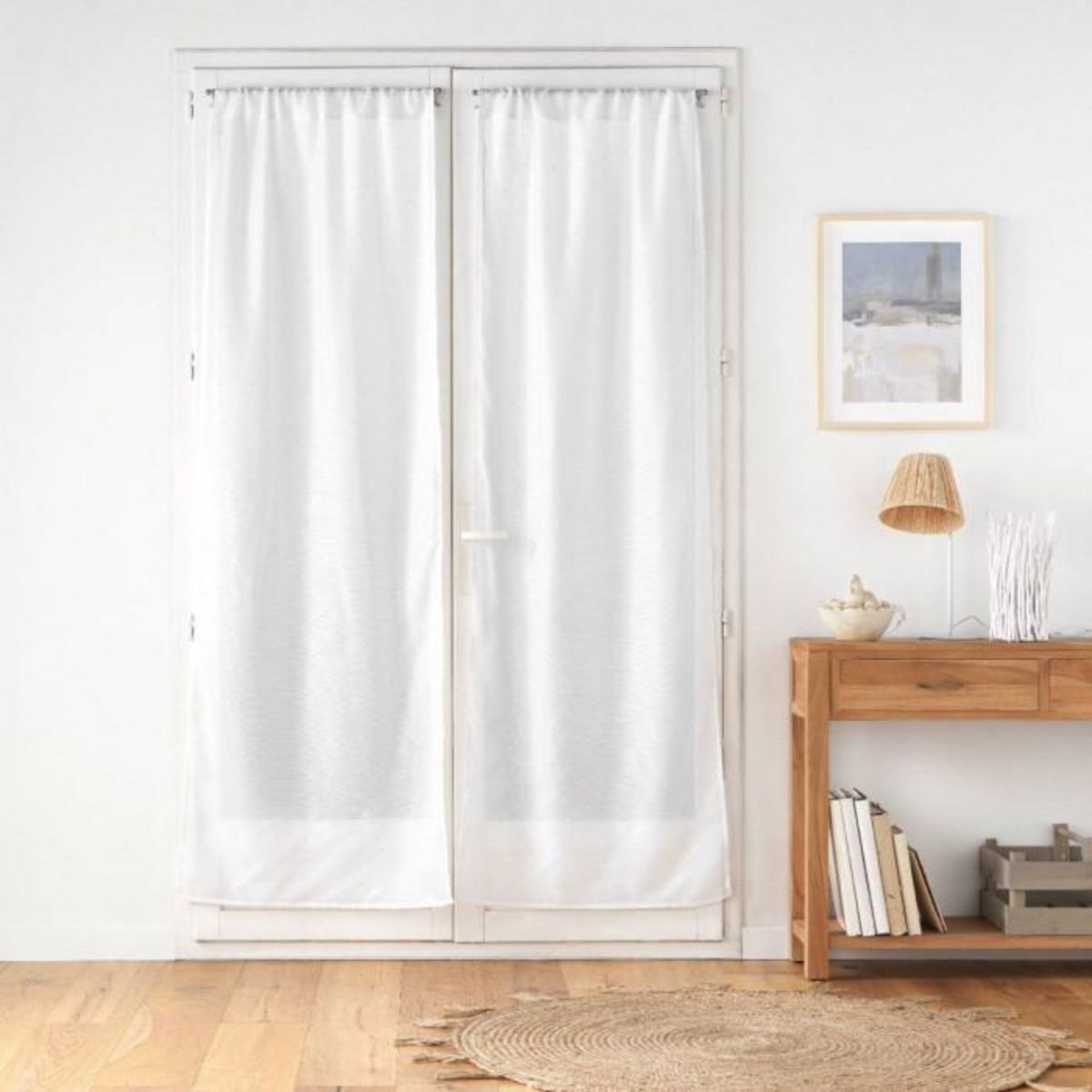 Paris Prix Paire de Voilages Passe-Tringle  Dandy  70x200cm Blanc