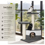 Voir la diapositive 2 : tectake Arbre à chat 71 cm avec griffoir et plateforme d'escalade gris/blanc