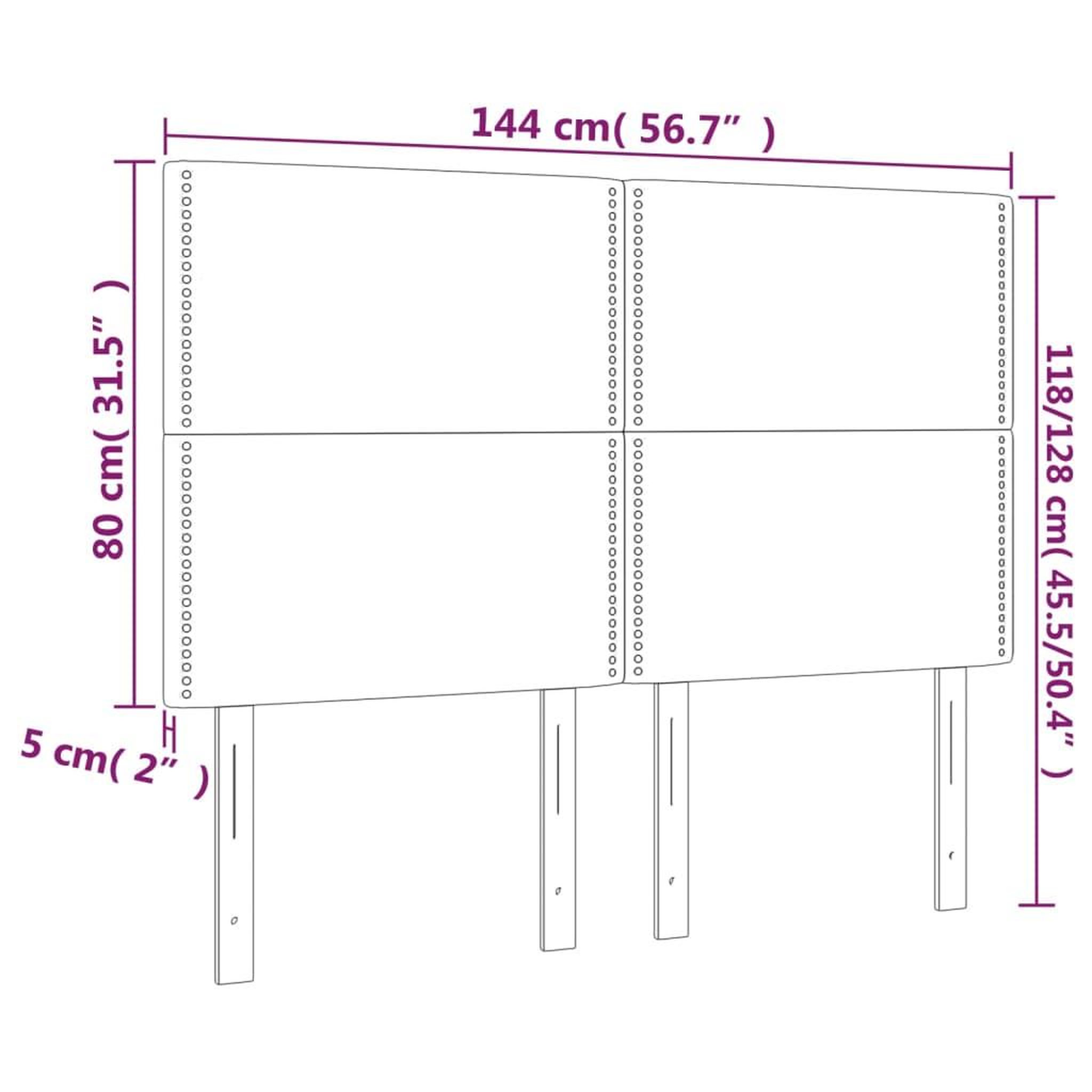 Voir la diapositive 6 : VIDAXL Tete de lit a LED Cappuccino 144x5x118/128 cm Similicuir