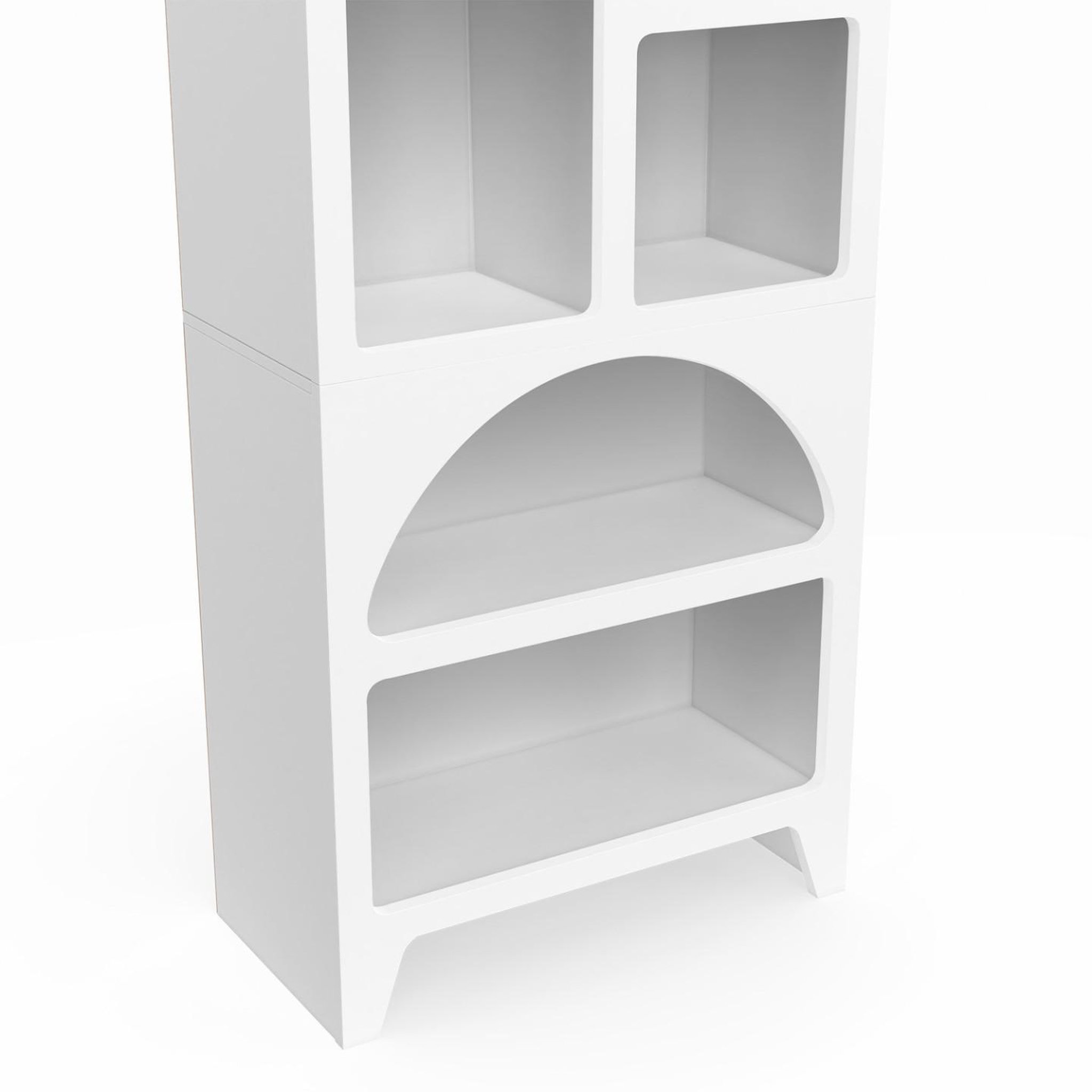 Voir la diapositive 5 : ID MARKET Etagère bibliothèque organique alesia 6 compartiments bois blanc