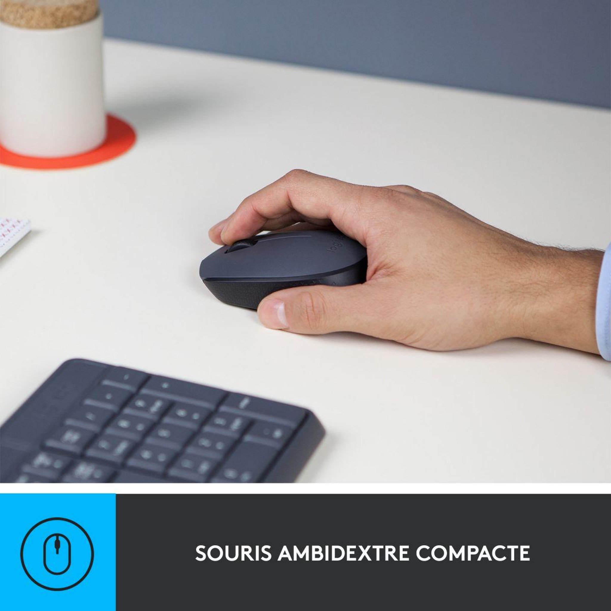 Voir la diapositive 2 : Logitech Clavier + Souris MK235 sans fil silencieux
