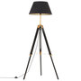 Voir la diapositive 2 : VIDAXL Lampadaire a trepied Noir et dore Bois de teck massif 141 cm