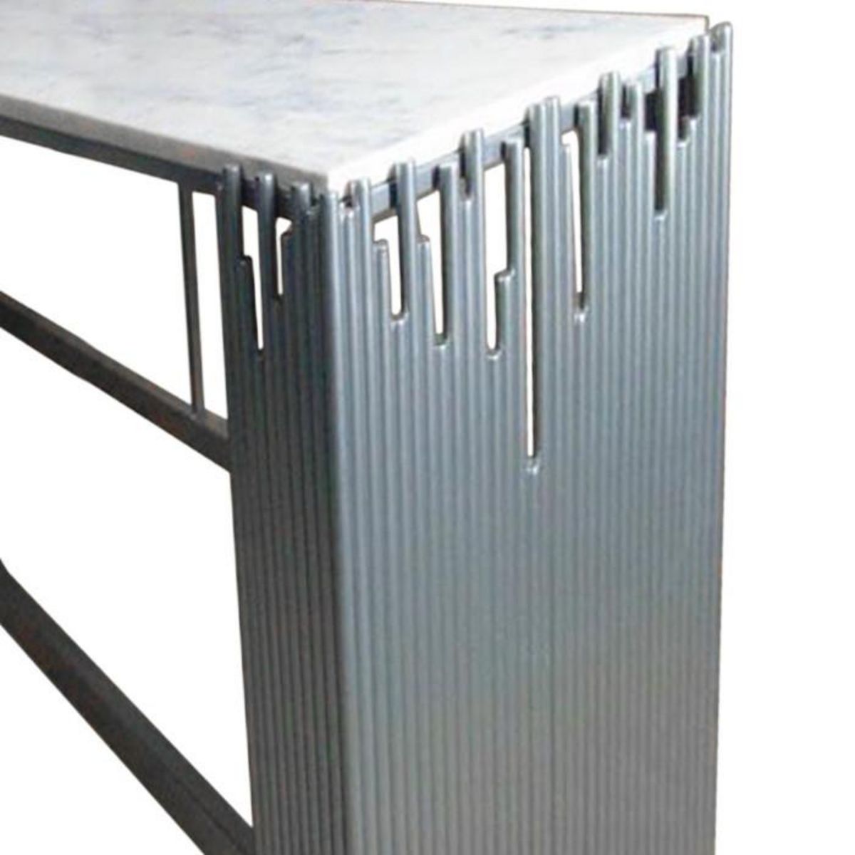 Paris Prix Console Design  Manala  152cm Blanc & Argent